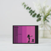 Silhouettefrauen-Geschäftskarten Visitenkarte (Stehend Vorderseite)