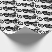 Silhouettemotorrad Geschenkpapier (Ecke)