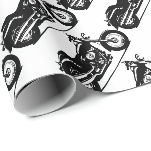 Silhouettemotorrad Geschenkpapier (Rolleneckpunkt)