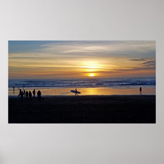 Silhouetten an der Bucht Poster (Vorne)