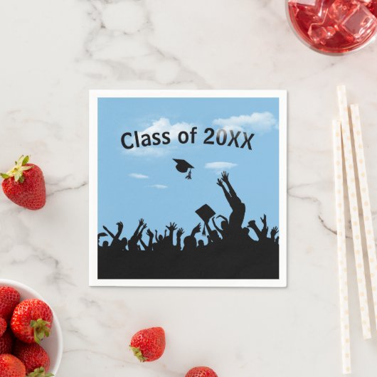 Silhouetten auf dem blauen Himmel Serviette (Beispiel)