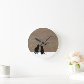 Silhouetten aus Holz Runde Wanduhr (Zuhause)