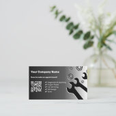 Silhouetten Beruflicher Schwarz-weißer Mechanismus Visitenkarte (Stehend Vorderseite)