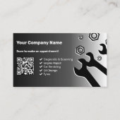 Silhouetten Beruflicher Schwarz-weißer Mechanismus Visitenkarte (Vorderseite)