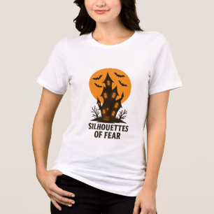 Silhouetten der Angst - Spuk häusliches Halloween Tri-Blend Shirt