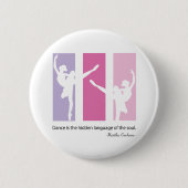 Silhouetten der Ballerina rosa Button (Vorderseite)