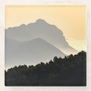 Silhouetten der Berge Glasuntersetzer