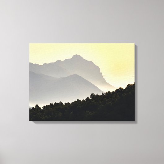 Silhouetten der Berge Leinwanddruck (Vorderseite)