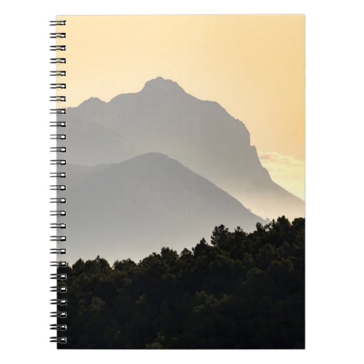 Silhouetten der Berge Notizblock (Vorderseite)