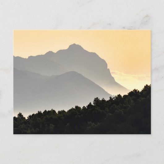 Silhouetten der Berge Postkarte (Vorderseite)