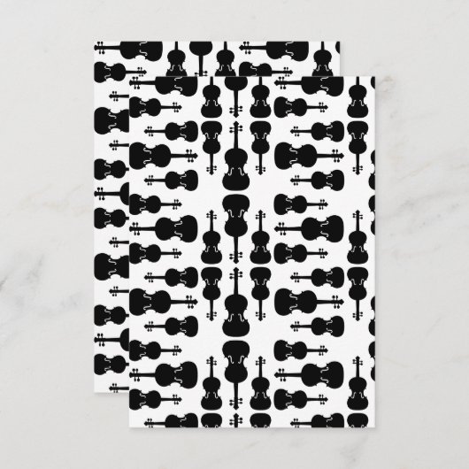 Silhouetten der Geige Dankeskarte (Vorne/Hinten)