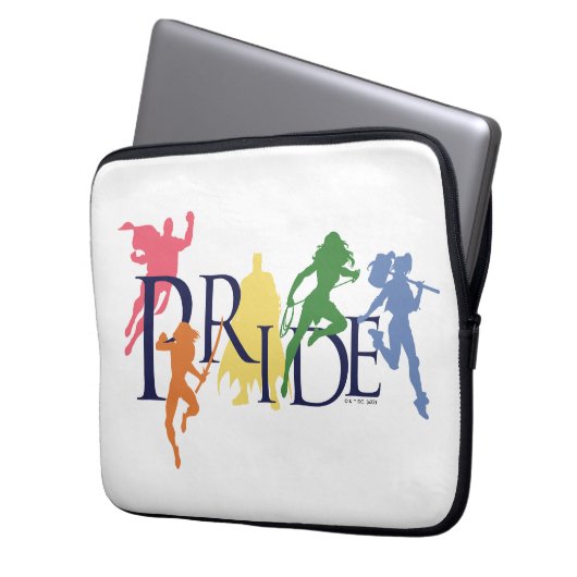 Silhouetten der Gerechtigkeitsliga Laptopschutzhülle (Vorderseite Links)