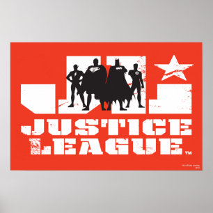 Silhouetten der Gerechtigkeitsliga Poster
