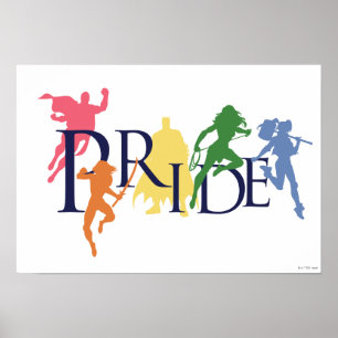 Silhouetten der Gerechtigkeitsliga Poster