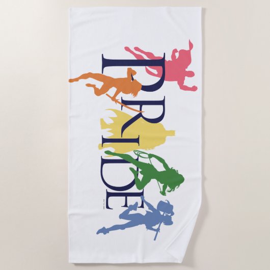 Silhouetten der Gerechtigkeitsliga Strandtuch (Vorderseite)