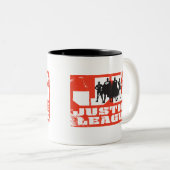Silhouetten der Gerechtigkeitsliga Zweifarbige Tasse (VorderseiteRechts)