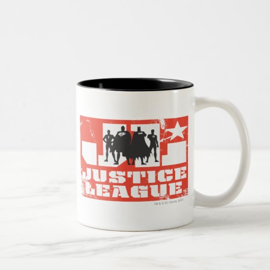 Silhouetten der Gerechtigkeitsliga Zweifarbige Tasse (Rechts)