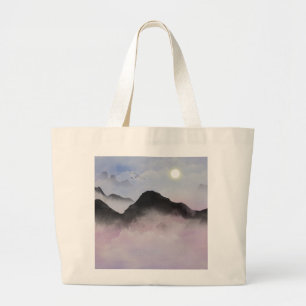 Silhouetten der Pastel Minimalistische Natur Jumbo Stoffbeutel