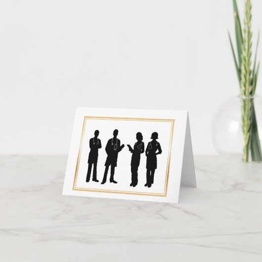 Silhouetten des Arztteams Grußkarte Karte (Vorderseite)