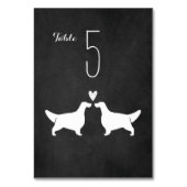 Silhouetten des englischen Setter Dog Hochzeitsemp Tischnummer (Rückseite)