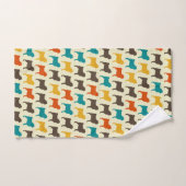 Silhouetten des Mops| Retrofarben Hundezuchtmuster Handtuch (Handtuch)