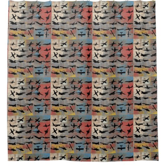 Silhouetten Duschvorhang (Vorderseite)