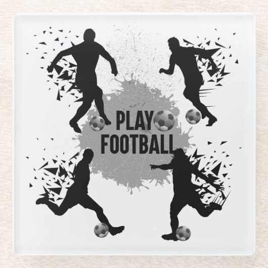 Silhouetten für coole Spiele Glasuntersetzer (Vorderseite)