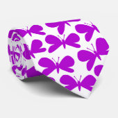 Silhouetten für Schmetterlinge - Lila auf Weiß Krawatte (Gerollt)