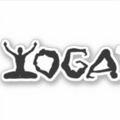 Silhouetten für Schwarz-weiße Yogapositionen Aufkleber (Vorderseite)