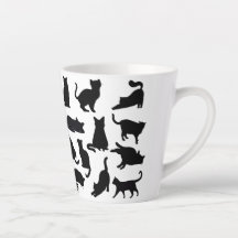 Silhouetten für Schwarze und Weiße Katzen Latte Ta