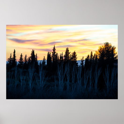 Silhouetten in der Dämmerung Poster (Vorne)