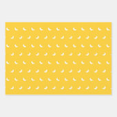Silhouetten kleiner weißer Bananen auf Gelb Geschenkpapier Set (Vorderseite 2)