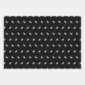 Silhouetten kleiner weißer Bananen auf schwarzer S Geschenkpapier Set (Vorderseite)