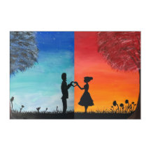 Silhouetten Liebende