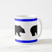 Silhouetten mit Blue Border Tasse (VorderseiteRechts)