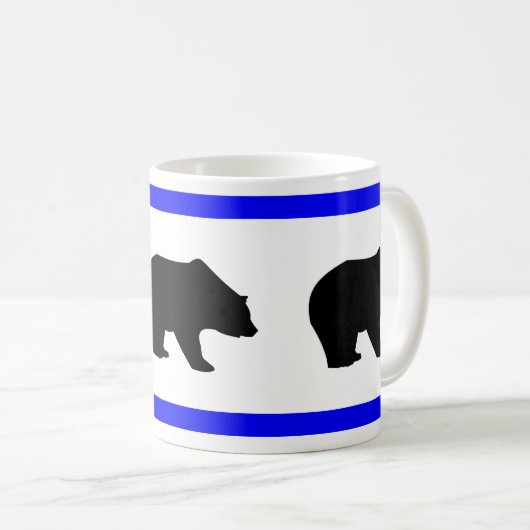 Silhouetten mit Blue Border Tasse (VorderseiteRechts)