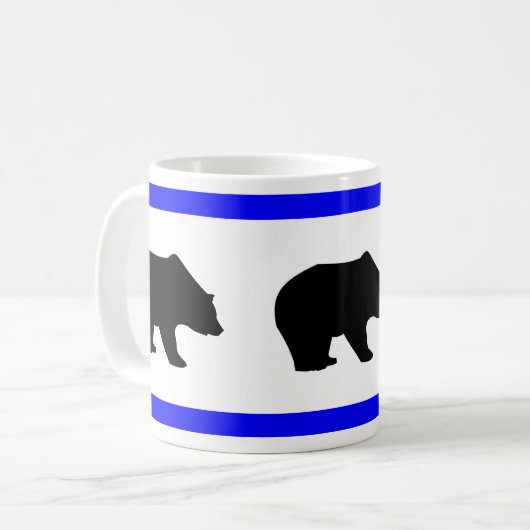 Silhouetten mit Blue Border Tasse (Vorderseite Links)