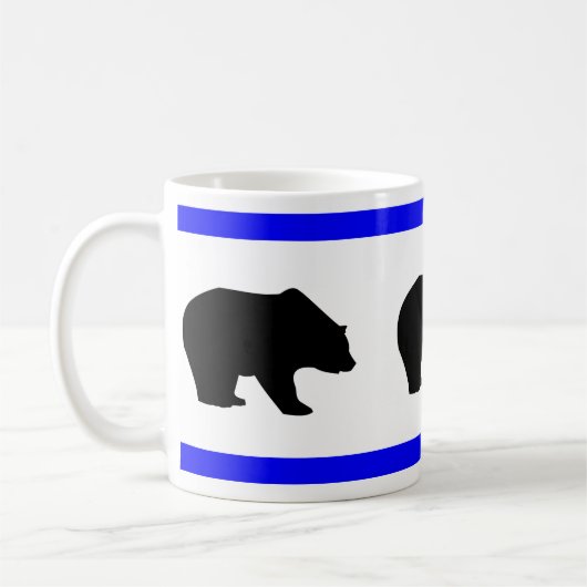 Silhouetten mit Blue Border Tasse (Links)