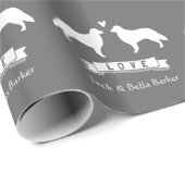 Silhouetten mit flachem Retriever und Text Geschenkpapier (Rolleneckpunkt)