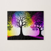Silhouetten mit Regenbogenflare Puzzle (Horizontal)