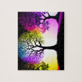 Silhouetten mit Regenbogenflare Puzzle (Vertikal)