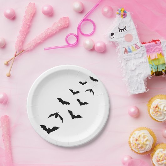 Silhouetten mit schwarzem Flachbett Pappteller (Party)