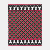 Silhouetten mit schwarzem Schachbrettmuster und Re Fleecedecke (Vorderseite)