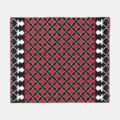 Silhouetten mit schwarzem Schachbrettmuster und Re Fleecedecke (Vorderseite (Horizontal))