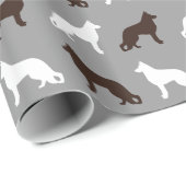 Silhouetten-Muster des deutschen Schäferhundes Geschenkpapier (Rolleneckpunkt)