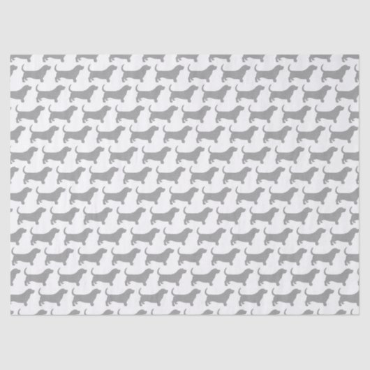 Silhouetten-Muster für Basset Hound Seidenpapier (Vorderseite)