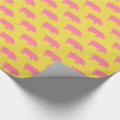 Silhouetten Muster Rosa und Gelb Geschenkpapier (Ecke)