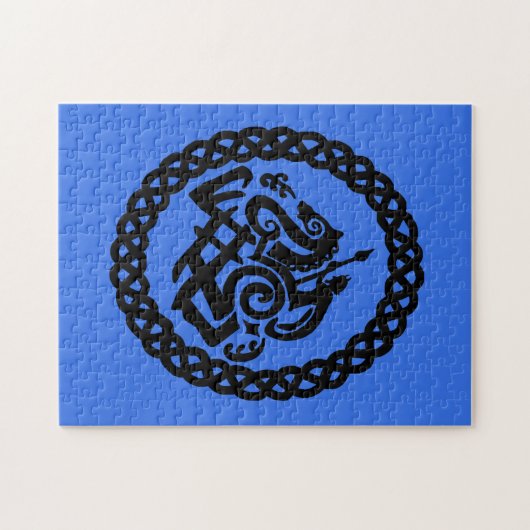 Silhouetten Odin und Sleipnir Puzzle (Horizontal)