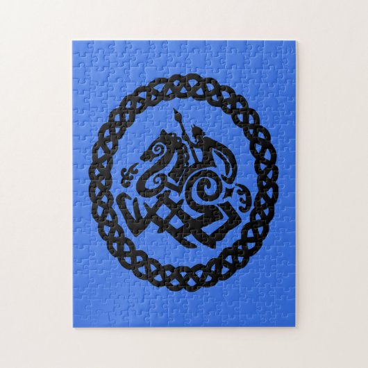 Silhouetten Odin und Sleipnir Puzzle (Vertikal)