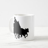 Silhouetten - Pferde - Team-Einsperren Kaffeetasse (Vorderseite Links)